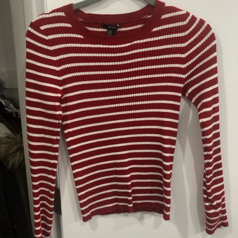 Long Sleeve Striped Fitted Tee